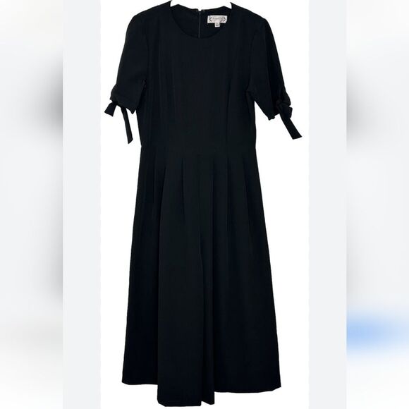 Nanette Lepore Cropped Black Short Sleeve Wide Leg Cropped Jumpsuit Size 12 - Picture 13 of 13